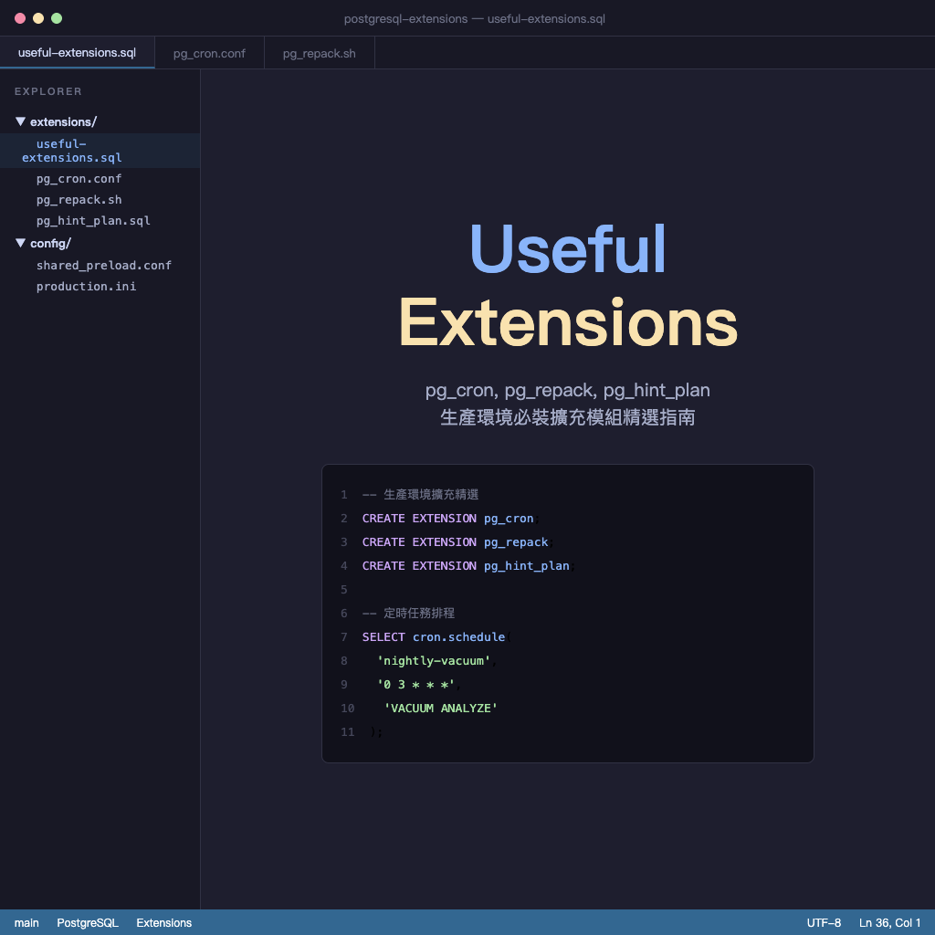 PostgreSQL 實用擴充精選：pg_cron、pg_repack 與 pg_hint_plan | PostgreSQL