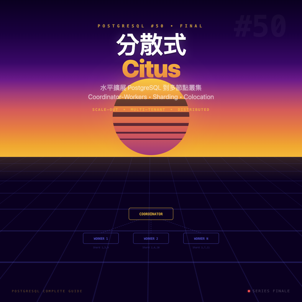 Citus 分散式 PostgreSQL：水平擴展到多節點叢集 | PostgreSQL